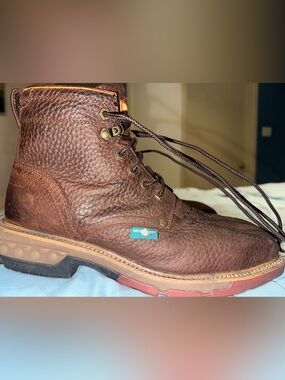 Twisted X Brown Leather Waterproof Lace Up Work Boot, Steel Toe